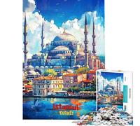 Puzzle da 1000 pezzi per adolescenti con poster artistico di Istanbul rompicapo per adulti sfida impegnativa regalo per amici e familiari (dimensioni 38x26cm)