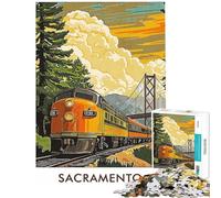 Puzzle da 1000 pezzi per adolescenti con poster del treno di Sacramento giochi divertenti per ragazzi taglio di precisione compleanno e Natale (dimensioni 50x75cm)
