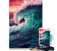 Puzzle da 1000 pezzi per adolescenti con poster di onde oceaniche e scontri,taglio perfetto,logica divertente,giocattolo divertente,gioco tranquillo,divertimento per il compleanno (38x52cm)
