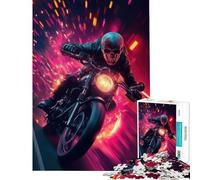 Puzzle da 1000 pezzi per adolescenti con poster di Skull Rider giochi rilassanti giocattoli che creano dipendenza per coltivare la pazienza sfida impegnativa (38x52cm)