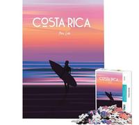 Puzzle da 1000 pezzi per adolescenti con poster di surf in Costa Rica gioco pratico ed educativo regalo divertente e spiritoso per donne e uomini (dimensioni 75x50cm)