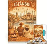 Puzzle da 1000 pezzi per adolescenti con poster di viaggio di Istanbul, giocattolo antistress, decorazione per la casa, collezione d'artista, belle arti 38x26cm