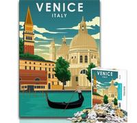 Puzzle da 1000 pezzi per adolescenti con poster di viaggio di Venezia, Italia, difficile da completare ma divertente e spiritoso, decorazioni e regali unici per la casa, 50x75cm