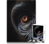 Puzzle da 1000 pezzi per adolescenti con primo piano dell'occhio del gorilla,accogliente e rilassante,divertimento per il tempo libero,vestibilità perfetta,giocattolo di alta precisione 38x52cm