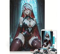 Puzzle da 1000 pezzi per adolescenti con protagonista una donna anime in un'ambientazione gotica, gioco pratico per tutta la famiglia, ideale come decorazione da scrivania 38x52cm