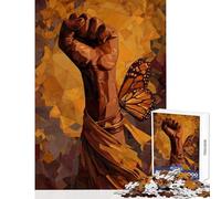 Puzzle da 1000 pezzi per adolescenti con pugno alzato e farfalla giocattoli antistress regalo per compleanni gioco educativo che aiuta a esercitare il cervello (dimensioni 38x52cm)