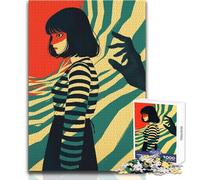 Puzzle da 1000 pezzi per adolescenti con ragazza a strisce e giocattoli per le mani, giochi educativi ma anche opere d'arte divertenti e umoristiche, dimensioni regalo 38x26cm