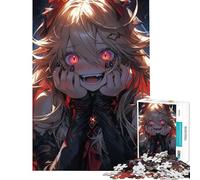 Puzzle da 1000 pezzi per adolescenti con ragazza anime dagli occhi rossi Divertimento a casa gioco per tutta la famiglia che migliora la memoria adatto a partire dai 14 anni 38x26cm
