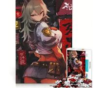 Puzzle da 1000 pezzi per adolescenti con ragazza anime dagli occhi rossi, giocattolo educativo, decorazione per la casa, con poster abbinato e foglio di curiosità 38x26cm