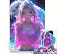 Puzzle da 1000 pezzi per adolescenti con ragazza anime e aquila, giocattolo educativo, decorazione per la casa, con poster abbinato e foglio di curiosità 50x75cm