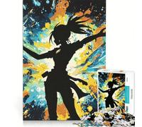 Puzzle da 1000 pezzi per adolescenti con ragazza anime e fuochi d'artificio, gioco per famiglie, decorazione da parete, per rafforzare l'amore tra le coppie 38x52cm