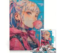 Puzzle da 1000 pezzi per adolescenti con ragazza anime e graffiti, decorazione da parete, stimola la memoria, compleanno e Natale 38x26cm