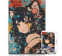 Puzzle da 1000 pezzi per adolescenti con ragazza anime e graffiti, sfida difficile, gioco per famiglie, adatto a partire dai 14 anni (dimensioni 38x52cm)