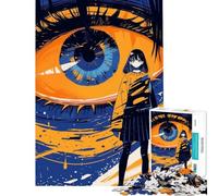 Puzzle da 1000 pezzi per adolescenti con ragazza anime e occhio gigante Attività divertenti da fare a casa antistress gioco pratico adatto a partire dai 14 anni (38x52cm)
