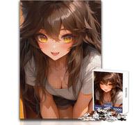 Puzzle da 1000 pezzi per adolescenti con ragazza anime e orecchie da lupo, giochi educativi ma anche un regalo divertente e umoristico per compleanni, dimensioni 38x26cm