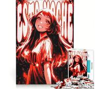Puzzle da 1000 pezzi per adolescenti con ragazza anime e scritta 'Esta Noche', antistress, decorazione per la casa, collezione d'artista, belle arti 38x52cm