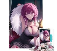 Puzzle da 1000 pezzi per adolescenti con ragazza anime in abito nero gioco rilassante ed educativo ideale come regalo di compleanno o per migliorare la memoria (dimensioni 75x50cm)