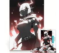 Puzzle da 1000 pezzi per adolescenti con ragazza demone anime in un ambiente infuocato, gioco per famiglie, decorazione da parete, per rafforzare l'amore tra le coppie 38x26cm