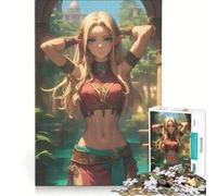 Puzzle da 1000 pezzi per adolescenti con ragazza egiziana in stile anime, antistress, decorazione per la casa, collezione d'artista, belle arti 38x26cm