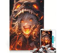 Puzzle da 1000 pezzi per adolescenti con ragazza lupo infuocata, giochi rilassanti, attività divertenti da fare a casa, ottimo regalo per gli appassionati di videogiochi 38x52cm