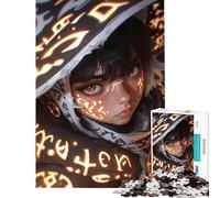 Puzzle da 1000 pezzi per adolescenti con ragazza mistica e simboli luminosi Gioco rilassante ed educativo ideale come regalo di compleanno o per migliorare la memoria (dimensioni 38x52cm)