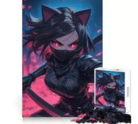 Puzzle da 1000 pezzi per adolescenti con ragazza ninja dalle orecchie di gatto,allenamento intelligente,svago,fuga,taglio perfetto,arte,regalo di Natale (50x75cm)