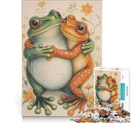 Puzzle da 1000 pezzi per adolescenti con rane che si abbracciano, gioco educativo, decorazione da parete, per rafforzare l'amore tra le coppie 50x75cm