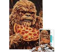 Puzzle da 1000 pezzi per adolescenti con ricamo di Bigfoot e pizza puzzle artistico per adulti giocattolo decorativo da parete gioco impegnativo e stimolante regalo (dimensioni 38x26cm)