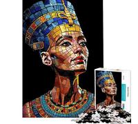 Puzzle da 1000 pezzi per adolescenti con ritratto a mosaico di Nefertiti puzzle per adulti gioco per famiglie divertente e spiritoso regalo di compleanno regali (Dimensioni 38x26cm)