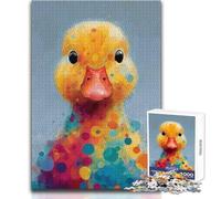 Puzzle da 1000 pezzi per adolescenti con ritratto di anatroccolo colorato, perfetto per serate rilassanti, giocattolo da gioco con taglio di precisione, dimensioni 50x75cm