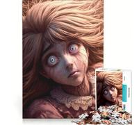 Puzzle da 1000 pezzi per adolescenti con ritratto di bambola inquietante gioco educativo divertente attività da fare a casa per rafforzare l'amore tra le coppie 38x26cm