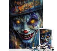 Puzzle da 1000 pezzi per adolescenti con ritratto di clown inquietante gioco per famiglie antistress e per migliorare l'amore tra le coppie (50x75cm)