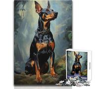 Puzzle da 1000 pezzi per adolescenti con ritratto di Dobermann, giocattolo, gioco intellettuale, vacanze a casa, regali di Babbo Natale segreto, dimensioni 38x26cm