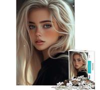 Puzzle da 1000 pezzi per adolescenti con ritratto di donna bionda gioco educativo da 1000 pezzi sfida impegnativa divertimento per tutta la famiglia (38x52cm)