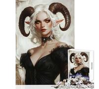 Puzzle da 1000 pezzi per adolescenti con ritratto di donna demone decorazione per la casa giocattoli regali di Babbo Natale segreto gioco educativo aiuta a esercitare il cervello dimensioni 38x52cm