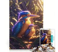 Puzzle da 1000 pezzi per adolescenti con ritratto di famiglia di martin pescatori gioco divertente allena la mente e la mano gioco di sfida unico 38x26cm