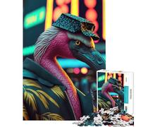 Puzzle da 1000 pezzi per adolescenti con ritratto di fenicottero gioco pratico sfida per l'intelligenza giocattolo avvincente ottimo regalo per donne (dimensioni 38x26cm)