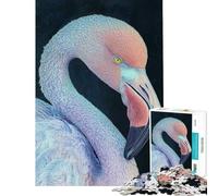 Puzzle da 1000 pezzi per adolescenti con ritratto di fenicottero rosa puzzle per adulti giocattoli fai da te regalo di compleanno per amici e familiari (dimensioni 38x26cm)