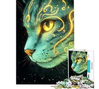 Puzzle da 1000 pezzi per adolescenti con ritratto di gatto del Bengala mistico puzzle per adulti gioco interattivo decorazione murale compleanno e Natale (dimensioni 38x26cm)