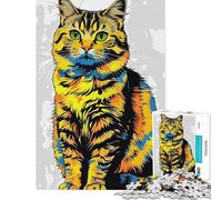Puzzle da 1000 pezzi per adolescenti con ritratto di gatto puzzle fai-da-te per ragazzi ideale per le vacanze a casa e per passare il tempo insieme interattivo tra genitori e figli (38x52cm)