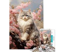 Puzzle da 1000 pezzi per adolescenti con ritratto di gatto Ragdoll difficile e stimolante taglio di precisione giocattolo fai-da-te adatto a partire dai 14 anni 38x52cm