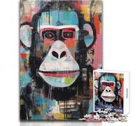 Puzzle da 1000 pezzi per adolescenti con ritratto di gorilla astratto, gioco educativo, regali per donne, regali di Babbo Natale segreto, dimensioni 38x26cm