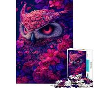 Puzzle da 1000 pezzi per adolescenti con ritratto di gufo floreale puzzle per adulti gioco rilassante decorazione da parete che aiuta ad allenare la mente (dimensioni 38x52cm)