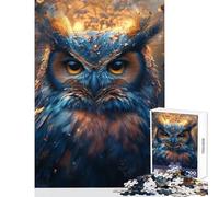 Puzzle da 1000 pezzi per adolescenti con ritratto di gufo mistico giocattoli fai da te regali di compleanno gioco rompicapo adatto per la decorazione del desktop dimensioni 50x75cm