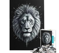 Puzzle da 1000 pezzi per adolescenti con ritratto di leone a matita Divertimento a casa regalo per donne giochi rilassanti adatti a partire dai 14 anni 50x75cm