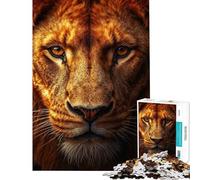 Puzzle da 1000 pezzi per adolescenti con ritratto di leone︰ Sguardo maestoso Puzzle per adulti Gioco per famiglie Divertente e spiritoso Regalo di compleanno Regali (Dimensioni 50x75cm)