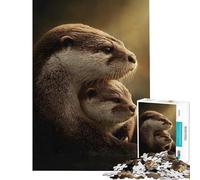 Puzzle da 1000 pezzi per adolescenti con ritratto di lontra madre e cucciolo sfida impegnativa da completare gioco educativo e rilassante per ragazzi dai 14 anni in su (50x75cm)
