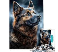 Puzzle da 1000 pezzi per adolescenti con ritratto di pastore tedesco puzzle per adulti giocattolo antistress ideale per le vacanze a casa per ammazzare il tempo e per allenare la mente (38x26cm)