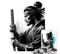Puzzle da 1000 pezzi per adolescenti con ritratto di samurai molto difficile e stimolante ideale per la decorazione della casa e come rompicapo adatto a persone dai 14 anni in su (38x52cm)