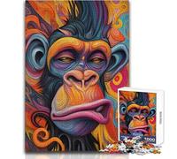 Puzzle da 1000 pezzi per adolescenti con ritratto di scimmia astratta, gioco educativo, regali per donne, regali di Babbo Natale segreto, dimensioni 38x52cm
